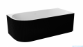Besco Denaya B&W 150x75cm prawa wanna wolnostojąca przyścienna ryflowana akrylowa + syfon klik-klak chrom #WASB-150DPC