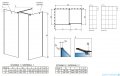 Radaway Modo New Black III kabina Walk-in 130x80x200 Frame rysunek techniczny