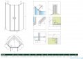 Radaway Nes Ptd kabina pięciokątna 90x90cm szkło przejrzyste 10051000-01-01/10051600-01-01