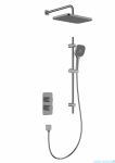 KFA MALAGA GUN METAL GREY podtynkowy zestaw prysznicowy z baterią termostatyczną 3 funkcyjną i natryskiem przesuwnym grafit szczotkowany 5759-301-61