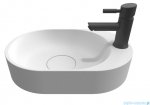 Riho Limited Valor Bowl umywalka owalna nablatowa z półką na baterię 48x32x10 cm BIAŁY MAT W028001105
