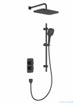 KFA MALAGA BLACK podtynkowy zestaw prysznicowy z baterią termostatyczną 3 funkcyjną i natryskiem przesuwnym czarny 5759-301-81