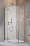 Radaway Essenza Ptj Brushed Copper kabina pięciokątna 90x90cm lewa szczotkowana miedź 1385010-93-01L/1385050-01-01