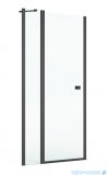 Roca Capital drzwi prysznicowe CZARNY MAT 90x200cm przejrzyste AM4609016M