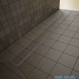Radaway prostokątny brodzik podpłytkowy z odpływem liniowym Basic na dłuższym boku 119x79cm 5DLA1208B,5R095B,5SL1