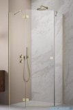 Radaway Essenza Ptj Brushed Gold kabina pięciokątna 80x80cm lewa szkło przejrzyste 1385010-99-01L/1385049-01-01