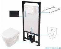 Deante Avis nero podtynkowy zestaw WC z miską + deską wolnoopadającą + przycisk czarny mat CDAN6ZPW