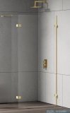 New Trendy Eventa Gold Shine kabina walk-in 90x200 cm jednoelementowa z dodatkową ścianką przejrzyste Złoty połysk EXK-4852