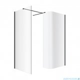 Excellent Vidoq walk-in kabina prysznicowa gięta, ścianka prosta 120cm, ścianka gięta 93cm czarny mat KAEX.1507.K.1200.0930.BL