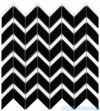 Dunin Black & White Pure Black Chevron Mix mozaika kamienna 31x30,5cm
