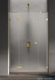 New Trendy Eventa Gold Shine drzwi wnękowe pojedyncze z dodatkową ścianką 130x200 cm przejrzyste lewe Złoty połysk EXK-4683