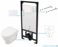 Deante Avis bianco podtynkowy zestaw WC z miską + deską wolnoopadającą + przycisk biały mat CDAA6ZPW