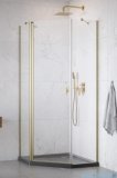 Radaway Nes Brushed Gold Ptj kabina pięciokątna 100x100cm lewa złoto szczotkowane 10052000-99-01L/10052100-99-01