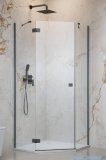 Radaway Essenza Brushed GunMetal Ptj kabina pięciokątna 100x80cm lewa szczotkowany grafit szkło przejrzyste 1385010-92-01L/1385055-01-01