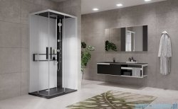 Novellini Glax 2 2.0 kabina z hydromasażem 100x80 prawa czarna G22A198DT1-1HU