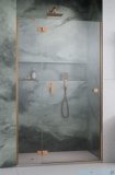 Radaway Essenza Brushed Copper Dwj drzwi wnękowe 80cm lewe szczotkowana miedź/szkło przejrzyste 1385012-93-01L
