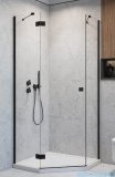 Radaway Essenza 8 Black Ptj kabina pięciokątna 80x80cm lewa czarny mat/szkło przejrzyste 10490000-54-01L/10490100-01-01