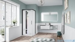 Novellini Glax 1 2.0 kabina z sauną parową 80x80 lewa czarna G21GF80SM51HH