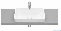 Roca FINECERAMIC umywalka wpuszczana w blat cienkościenna Square 55x37 biała A327534000