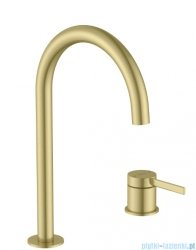 Roca Ona bateria umywalkowa sztorcowa dwuotworowa wysoka Brushed Gold (Everlux-PVD) A5A389EVA0