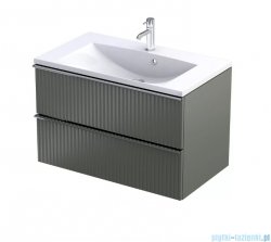 Oristo Etna szafka podumywalkowa wisząca Ryflowana 80x50x45 oliwkowy mat OR52-SD2S-80-17R
