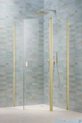 Radaway Nes Brushed Light Gold Ptj kabina pięciokątna 90x100cm prawa szczotkowane jasne złoto 10052000-98-01R/10052800-98-01