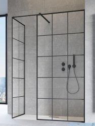 Radaway Modo New Black III kabina Walk-in 95x80x200 Factory czarny mat/szkło przejrzyste 389095-54-55/389084-54-55/389000-54