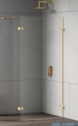 New Trendy Eventa Gold Shine kabina walk-in 120x200 cm jednoelementowa z dodatkową ścianką przejrzyste Złoty połysk EXK-4855