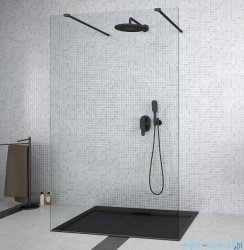 Besco Aveo Due Black kabina walk-in 100x195cm przejrzyste ADB-100-195C