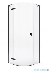 Roca Metropolis Rondo kabina półokrągła profile CZARNY MAT 80x80cm szkło przejrzyste AMP1008016M