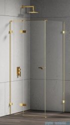 New Trendy Eventa Gold Shine kabina prysznicowa kwadratowa 100x100x200 cm lewa przejrzyste Złoty połysk EXK-4704