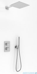 Kohlman Excelent zestaw prysznicowy z baterią termostatyczną oraz deszczownicą kwadratową 35x35 cm chrom QW432HQ35
