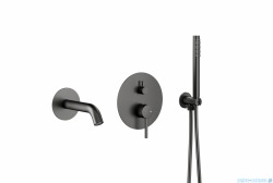 KFA MOZA GUN METAL GREY podtynkowy zestaw wannowy z baterią 3 funkcyjną grafit szczotkowany 5039-401-61