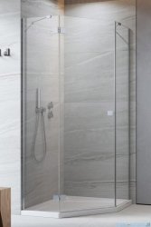 Radaway Essenza Ptj kabina pięciokątna 80x90cm lewa szkło przejrzyste 1385010-01-01L/1385052-01-01