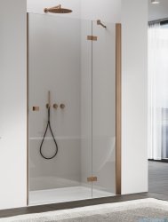 Ronal ANNEA AN13 Drzwi jednoczęściowe ze ścianką stałą w linii 90x200cm prawe miedź szczotkowana AN13D09002707