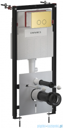 Omnires Eco Flush Set Strongframe stelaż podtynkowy do WC z eco spłukiwaniem + STEEL-R45 przycisk spłukujący mosiądz szczotkowany ze stali nierdzewnej STFWCECO1R45-RBSB