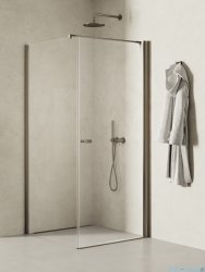 New Trendy New Soleo Gunmetal Brushed 90x110x195 cm kabina wspornik prosty grafit szczotkowany/szkło przejrzyste K-2141-WP