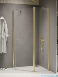 New Trendy New Soleo Light Gold 100x80x195 cm kabina pięciokątna prawa wspornik skośny złoty połysk/szkło przejrzyste K-1666