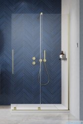 Radaway Furo Brushed Gold kabina Walk-in 130x200cm prawa szczotkowane złoto 10106688-99-01R/10110644-01-01