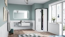 Novellini Glax 1 2.0 kabina z sauna parową 100x100 czarna G21R109T5-1HH