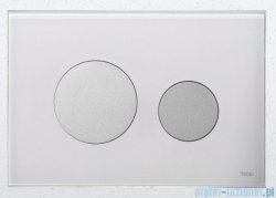 Tece Przycisk spłukujący ze szkła do WC Teceloop szkło białe przyciski chrom matowy 9.240.659