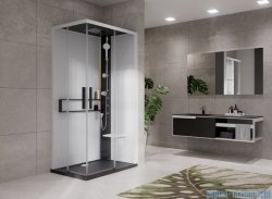 Novellini Glax 2 2.0 kabina z hydromasażem hydro plus 100x80 prawa czarna G22A108DM1L-1HU