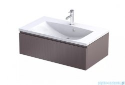 Oristo Brylant szafka podumywalkowa wisząca Ryflowana 80x25x45 mokka mat OR36-SD1S-80-21R