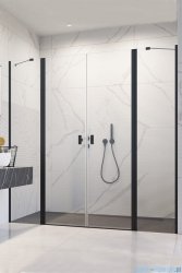 Radaway Nes 8 Black Dwd II drzwi wnękowe 190cm W2 czarny mat/szkło przejrzyste 10081093-54-01/10080197-54-01