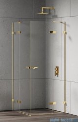New Trendy Eventa Gold Shine kabina prysznicowa prostokątna 120x80x200 cm przejrzyste Złoty połysk EXK-4769