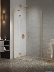 New Trendy Nesta Gold Brushed kabina 90x100x200 cm lewa wspornik równoległy złoto szczotkowane/szkło przejrzyste K-4409