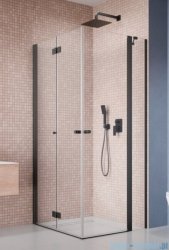Radaway Nes Black KDD B / KDD II kabina 80x100cm lewa czarny mat przejrzyste 10024080-54-01L/10016100-54-01R