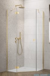 Radaway Essenza 8 Gold Ptj kabina pięciokątna 90x80cm lewa złoty połysk/szkło przejrzyste 10490000-09-01L/10490600-01-01