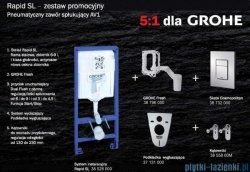 Grohe Zestaw stelaż Rapid Sl Fresh 5w1 Cosmopolitan+miska wisząca Roca Gap Rimless+deska wolnoopadająca Slim 38827/A34647L000/A801482211