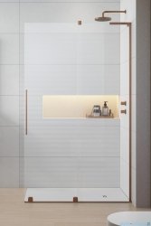 Radaway Furo SL Brushed Copper kabina Walk-in 110x200cm prawa szczotkowana miedź 10306588-93-01R/10110544-01-01